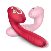 Vibrador telescópico con vibración de succión, dispositivo de masturbación erótica femenina, productos para adultos